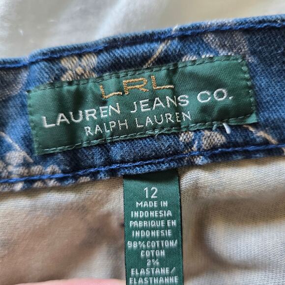 Vintage Ralph Lauren/ Lauren Jeans Floral Print Denim Straight Ankle Size 12 - Picture 5 of 9
